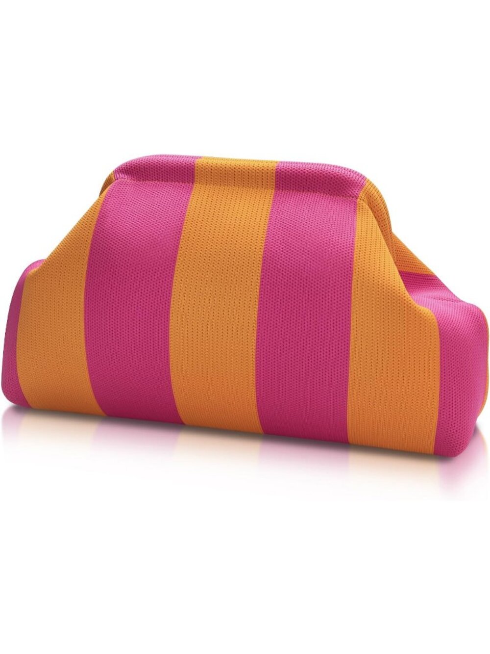 Women's Orange Pink 1Woven Clutch Purse Striped Dumpling Crochet Beach Handbag